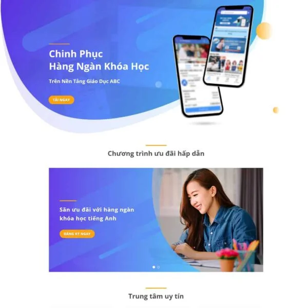 Theme WordPress landing page giới thiệu ứng dụng giáo dục