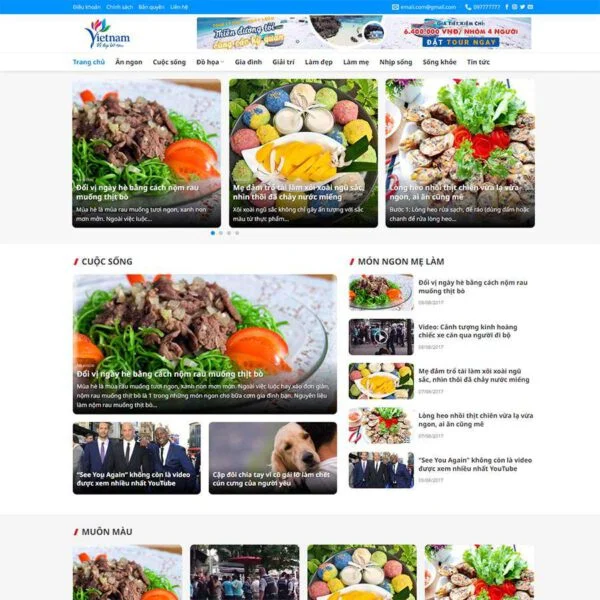 Theme wordpress blog, tin tức du lịch