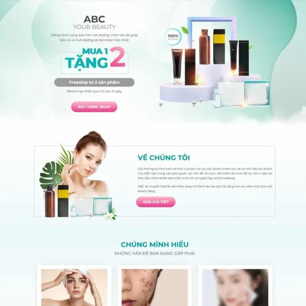 Theme WordPress Landing page mỹ phẩm