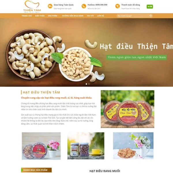 Theme WordPress bán hạt điều, thực phẩm 02