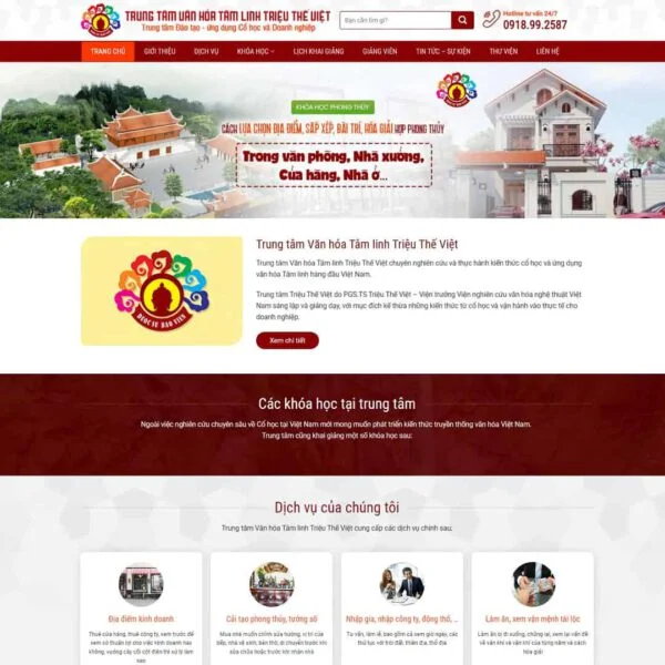 Theme WordPress trung tâm đào tạo phong thủy