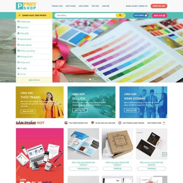 Theme WordPress in ấn, thiết kế