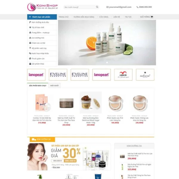 Theme WordPress Shop mỹ phẩm 08