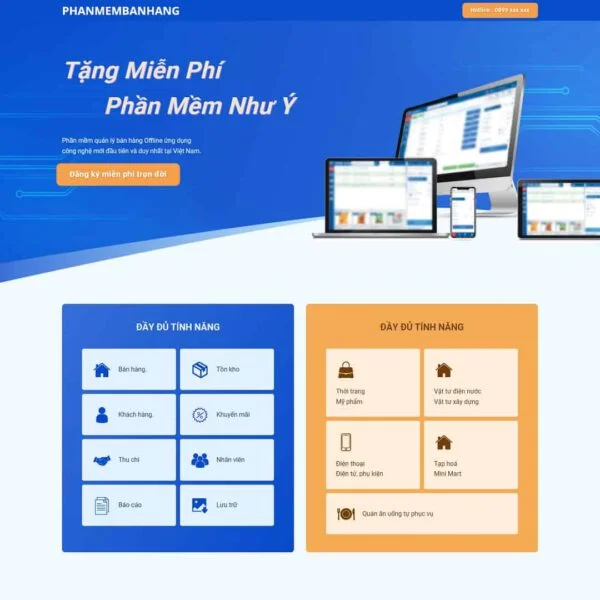 Theme WordPress Landing page giới thiệu phần mềm