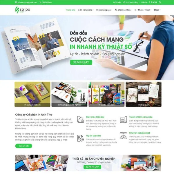 Theme WordPress dịch vụ in ấn, thiết kế 04