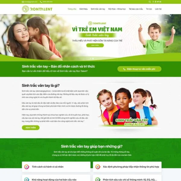 Theme WordPress dịch vụ sinh trắc vân tay