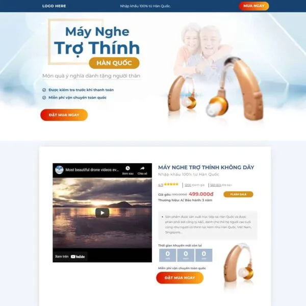 Theme WordPress landing page máy nghe trợ thính