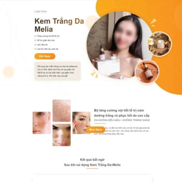 Theme WordPress Landing page kem trị nám