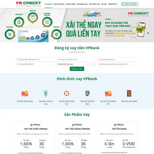 Theme WordPress vay vốn, tài chính 02